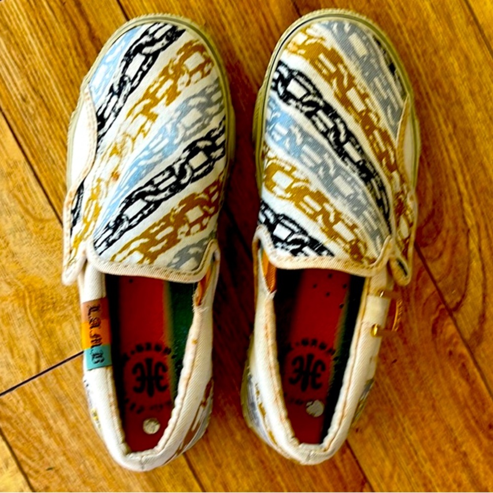 ✨🆕RARE!BN!L.A.M.B X Royal Elastics Canvas Slip On Canvas OX Chain Sneakers 6.5!